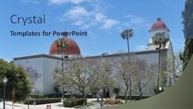  Presentation with mission - PPT theme featuring san-juan-capistrano-california-27 background and a light blue colored foreground