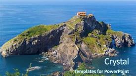  Presentation with country - Slides having san juan de gaztelugatxe basque background and a  colored foreground