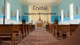  Presentation with mission - PPT theme featuring san juan mission church la background and a soft green colored foreground