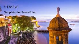  Presentation with san juan puerto rico - PPT layouts with san juan puerto rico coast background and a light blue colored foreground