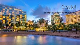  Presentation with carribean - Amazing slide set having carribean - san juan puerto rico resort backdrop and a ocean colored foreground