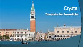  Presentation with square - Beautiful PPT layouts featuring san marco square and doge backdrop and a teal colored foreground