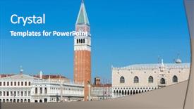  Presentation with square - Audience pleasing slide deck consisting of san marco square and doge backdrop and a teal colored foreground