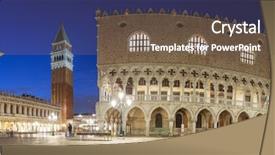  Presentation with venice - Beautiful slide set featuring san marco square with doge backdrop and a tawny brown colored foreground