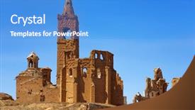  Presentation with civil war - Cool new PPT theme with san martin de tours church backdrop and a teal colored foreground