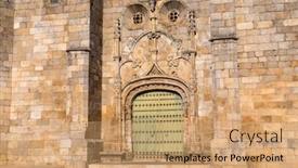  Presentation with church - PPT theme enhanced with san-miguel-church-of-freixo background and a coral colored foreground