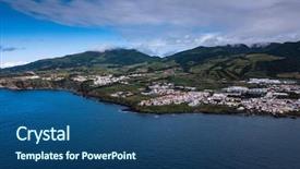  Presentation with island - Slide deck consisting of san miguel island and coastline background and a  colored foreground