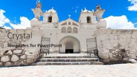  Presentation with church - Slide deck consisting of san-pedro-de-alcantara-church background and a light gray colored foreground