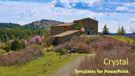  Presentation with spain - Audience pleasing theme consisting of san-pedro-in-teruel-sierra backdrop and a tawny brown colored foreground
