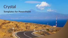  Presentation with road to bail reform - Slides having san roque - road in la gomera island background and a  colored foreground