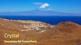  Presentation with road saftey seatbelt - Presentation theme featuring san roque - road in la gomera island background and a  colored foreground