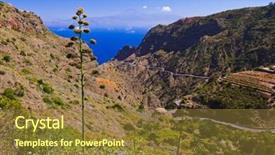  Presentation with island - Amazing PPT layouts having san roque - road in la gomera island backdrop and a  colored foreground