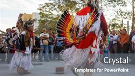  Presentation with native american - Theme enhanced with san-salvador-el-salvador-january background and a gray colored foreground