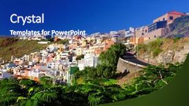  Presentation with san diego team news - PPT theme consisting of san sebastian de la gomera background and a royal blue colored foreground