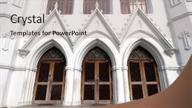  Presentation with church - PPT theme featuring san thome basilica cathedral church background and a light gray colored foreground