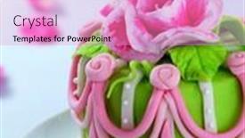  Presentation with blue design - Slide set with san-valentin-day-cake-design background and a lilac colored foreground