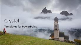  Presentation with foggy - Beautiful PPT layouts featuring san valentino church backdrop and a light blue colored foreground