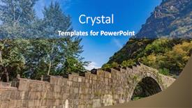  Presentation with armenia - Cool new PPT theme with sanahin-bridge-landmark-of-lorri backdrop and a teal colored foreground