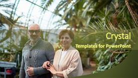  Presentation with aged - Presentation theme consisting of sanatarium - aged affectionate couple looking background and a  colored foreground