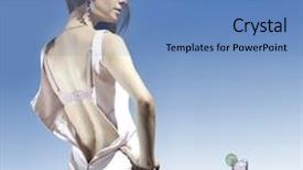  Presentation with sea glass - Slide set consisting of sanatarium - back of rich woman that background and a teal colored foreground