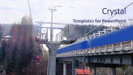  Presentation with resort - PPT theme with sanatarium - modern ropeway at resort near background and a sky blue colored foreground