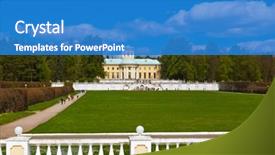  Presentation with estate - Theme having sanatarium - museum-estate arkhangelskoye near moscow background and a  colored foreground