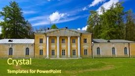  Presentation with seashells museum - PPT theme having sanatarium - museum-estate arkhangelskoye near moscow background and a  colored foreground