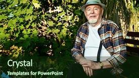  Presentation with happy retirement - Amazing slide set having sanatarium - portrait of a handsome senior backdrop and a wine colored foreground