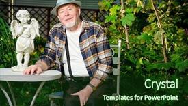  Presentation with happy retirement - Audience pleasing PPT layouts consisting of sanatarium - portrait of a handsome senior backdrop and a  colored foreground