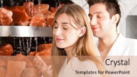  Presentation with essential oil - Presentation featuring sanatarium - young couple inhaling essential oil background and a coral colored foreground