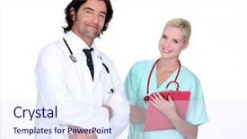  Presentation with ready - Amazing slide set having sanatorium - doctor and a nurse ready backdrop and a sky blue colored foreground
