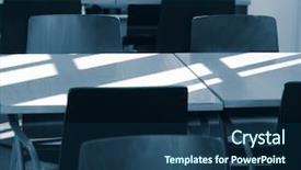  Presentation with chairs - Presentation having sanatorium - light shines onto table chairs background and a navy blue colored foreground