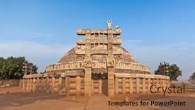  Presentation with stupa - PPT layouts consisting of sanchi-india-april-29-2011 background and a coral colored foreground