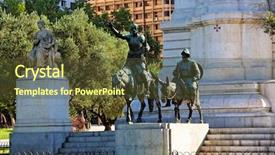  Presentation with espana - Beautiful slides featuring quixote - miguel de cervantes monument plaza backdrop and a tawny brown colored foreground