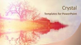  Presentation with vintage retro - Colorful presentation design enhanced with sanctuary - herons flying over a lake backdrop and a lemonade colored foreground