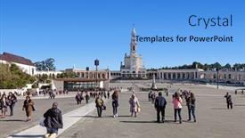  Presentation with rosary - Slide set enhanced with sanctuary-of-fatima-portugal-march background and a teal colored foreground