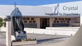  Presentation with pope - Beautiful slide deck featuring sanctuary-of-fatima-portugal-march backdrop and a light blue colored foreground