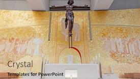  Presentation with holy shrine - Colorful slide deck enhanced with sanctuary-of-fatima-portugal-march backdrop and a soft green colored foreground