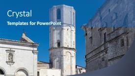  Presentation with unesco - Slides with sanctuary-of-san-michele-arcangelo background and a ocean colored foreground