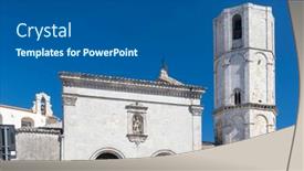 Presentation with unesco - PPT theme consisting of sanctuary-of-san-michele-arcangelo background and a dark gray colored foreground