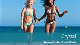  Presentation with two black women - Theme enhanced with black sand - friends - two women background and a  colored foreground