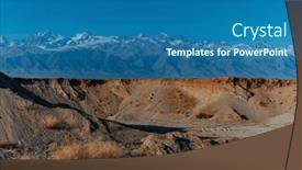  Presentation with mountains - PPT theme enhanced with sand-and-gravel-quarry background and a ocean colored foreground