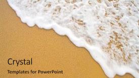  Presentation with moving sea - Slide set having sand and moving wave background background and a  colored foreground