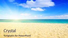  Presentation with sand ocean - Amazing presentation theme having sand and ocean backdrop and a blonde colored foreground