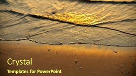  Presentation with seawater - Beautiful slides featuring sand-and-seawater-at-sunrise backdrop and a tawny brown colored foreground