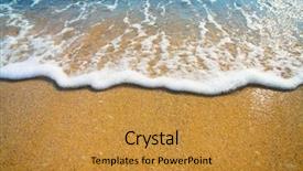  Presentation with sand ocean - PPT layouts with sand and wave background background and a gold colored foreground