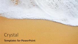  Presentation with wave - Beautiful slide deck featuring sand-and-wave-background backdrop and a yellow colored foreground