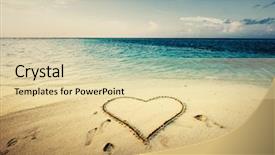  Presentation with sand heart - Cool new slides with sand at the seaside backdrop and a lemonade colored foreground
