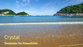  Presentation with ocean - Theme featuring sand-beach-and-ocean background and a coral colored foreground