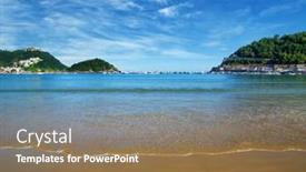  Presentation with ocean - Presentation design enhanced with sand-beach-and-ocean background and a coral colored foreground